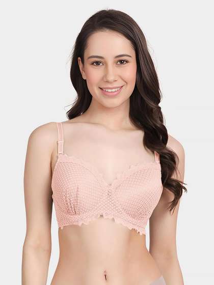 Susie Baby Pink Bottom Gathers Padded Wired Bra
