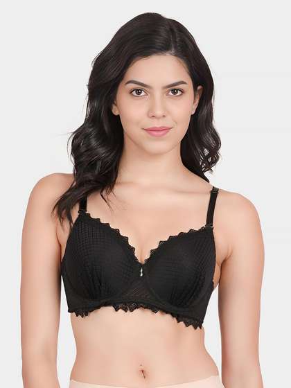Susie Black Beauty Bottom Gathers Padded Wired Bra