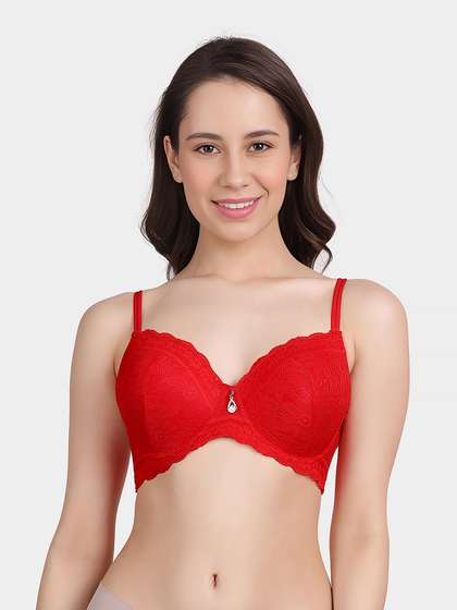 Susie Fiery Red Fancy Strap Padded Wired Bra