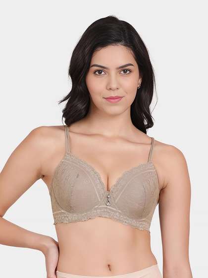 Susie Taupe Grey Fancy Strap Padded Wired Bra