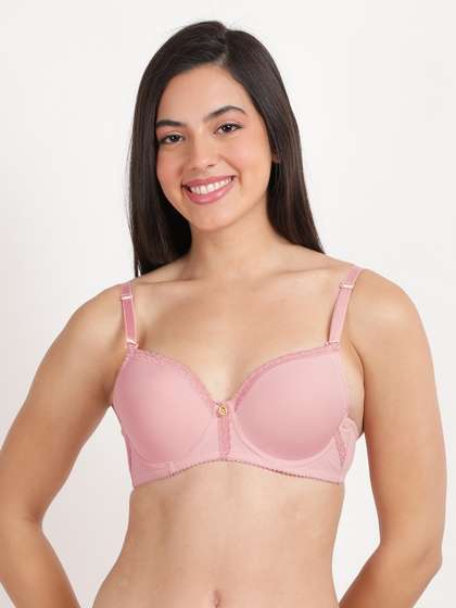 Susie Baby Pink Top Lace Wired TShirt Bra