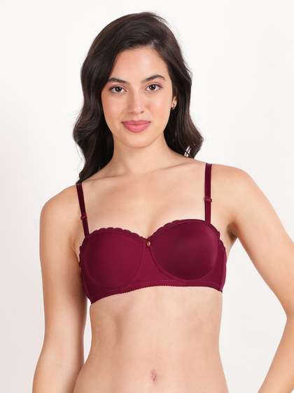 Susie Cabernet Red Top Lace Wired Balconette Bra