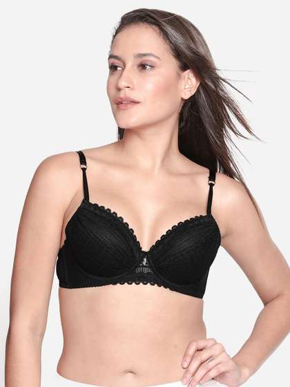 Susie Black Beauty Padded Wired Full Lace Designer Bra