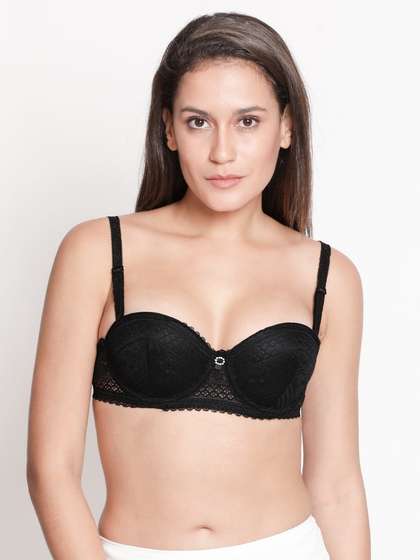 Susie Black Beauty Padded Wired Balconette Designer Bra