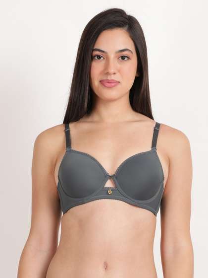 Susie Volcanic Ash Lace Neckline With Centre Keyhole Wired Bra