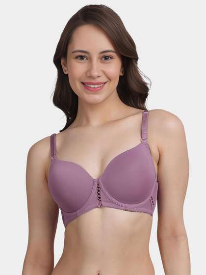 Susie Chinese Violet Centre Trim Seamless Neckline Wired Bra