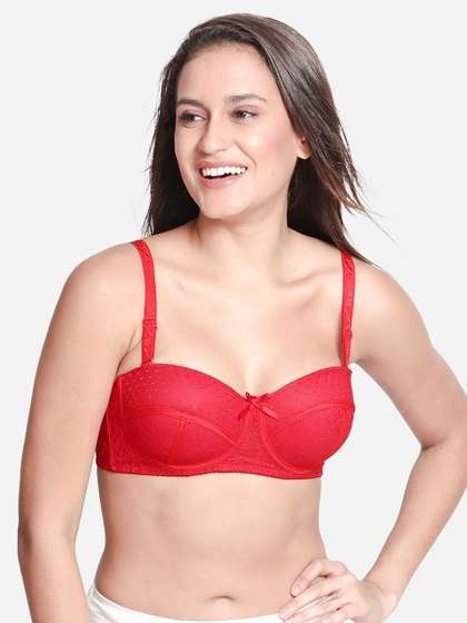 Susie Hot Red Lace Overlay Balconette Bra