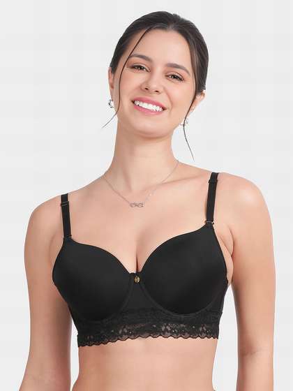 Susie Black Beauty Decorative Underband Lace Padded Wired Bra 