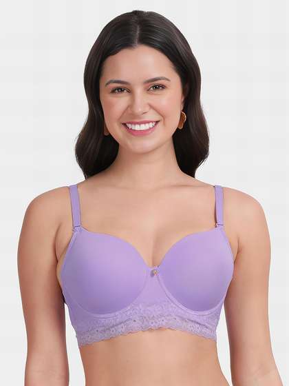 Susie Chinese Violet Decorative Underband Lace Padded Wired Bra 