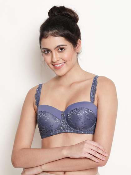 Susie Jacaranda Blue Half Lace Cup Padded Wired Balconette Bra