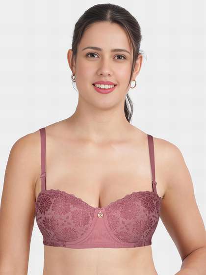 Susie Rosewine Patterned Lace Balconette Padded Wired Bra