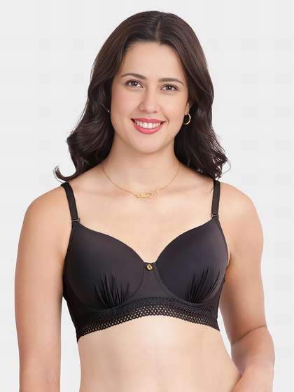 Susie Volcanic Ash Gathered Cups Underband Lace Padded Wired Bra