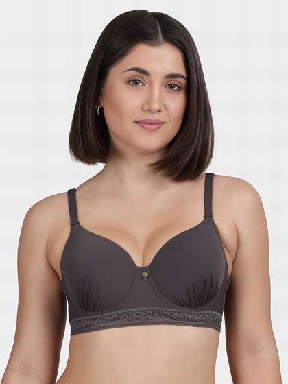 Susie Tornado Grey Underband Lace Padded Wired Bra