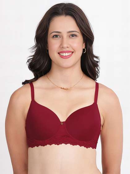 Susie Fiery Red Bottom Lace Padded Wired Bra