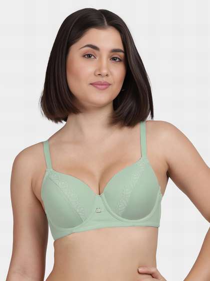 Susie Bay Green Lace Detailed Padded Wired Bra