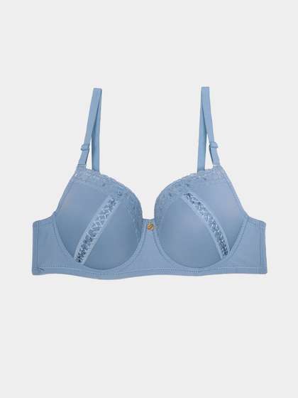 Susie Angelfalls Blue Lace Detailed Cup Padded Wired Bra