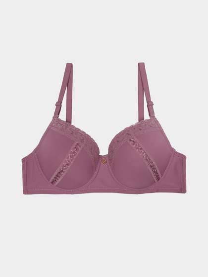 Susie Rosewine Lace Detailed Cup Padded Wired Bra