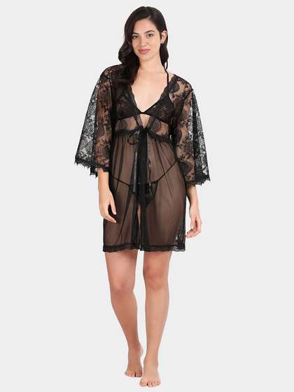 Shyle Black Beauty Back V Neck Flared Sleeve Babydoll