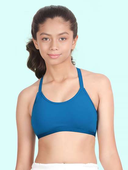 Shyaway Teens Blue Criss Cross Back Slip On Bra