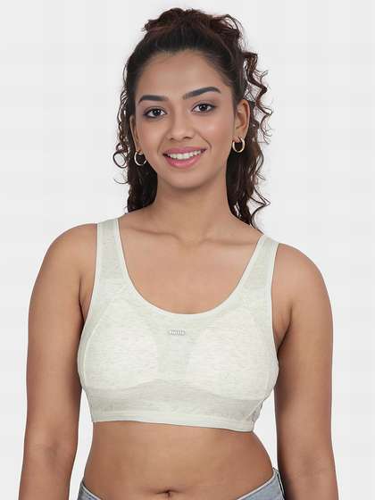 Shyaway Teens Grey Melange Mesh Back Padded Bra