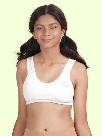 Shyaway Teens White Bottom Gathers Bra