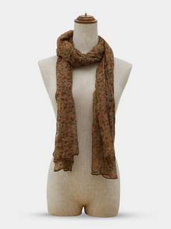 Shyle Ash Brown Floral Printed Cozy Soft Scarf
