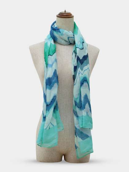Shyle Blue Ray Printed Cozy Soft Scarf