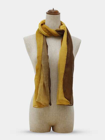 Shyle Brown Yellow Ombre Cozy Soft Scarf
