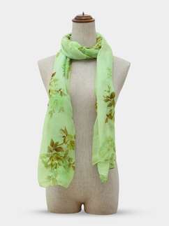 Shyle Nyanza Green Floral Printed Cozy Soft Scarf