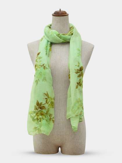 Shyle Nyanza Green Floral Printed Cozy Soft Scarf