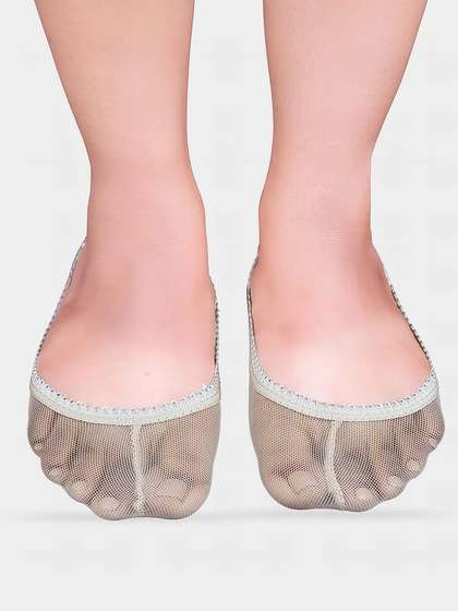 Shyle Skin Scallop Elastic Mesh Seamless Ankle Socks