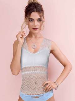 SHYLE WHITE FULL LACE SEXY TRANSPARENT CAMISOLE