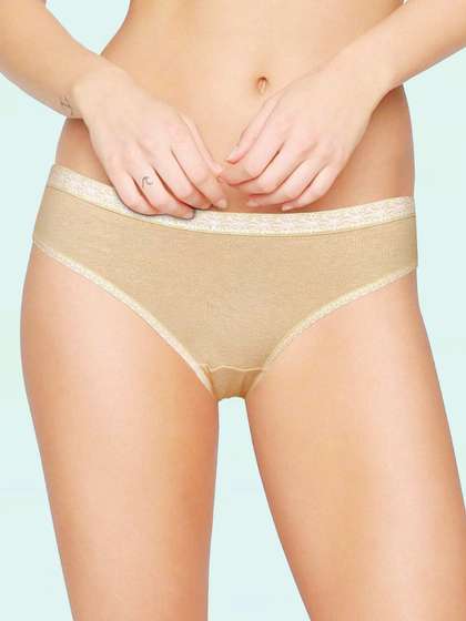 Shyle Peach Printed Waist Band Thong Panty 