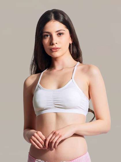Shyle White Back Thick Lace Padded Cami Bra