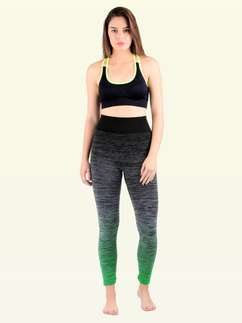 Shyle Double Shade Black Green Stripes Sports Pant