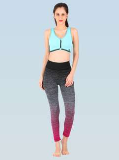 Shyle Double Shade Black Magenta Stripes Sports Pant