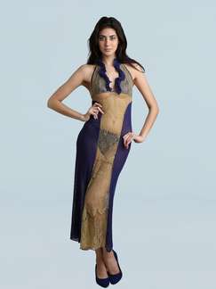 Shyle Navy Blue Full Length Designer Babydoll