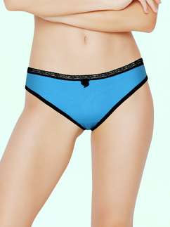 Shyle Sky Blue with Black Cotton Rich G-String