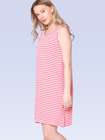 Shyaway Coral White Stripes Sleeveless Nightgown