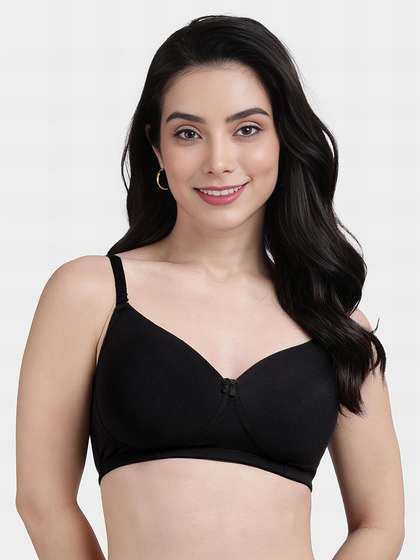 Susie Black Beauty Solid Cotton Everyday Padded Bra