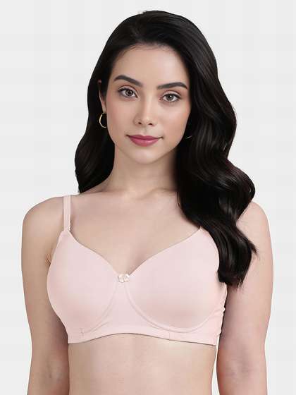 Susie Peach Calcite Solid Cotton Everyday Padded Bra