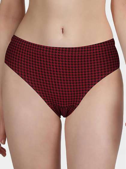 Susie Red Black Printed Full Coverage Hipster Panty