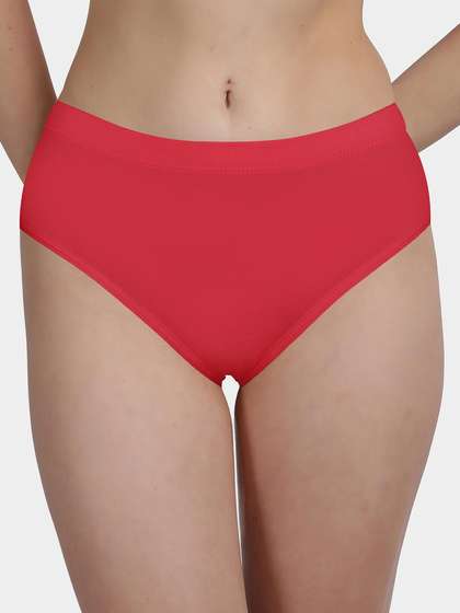 Susie Bright Red Mid Waist Full Coverage Hipster Panty