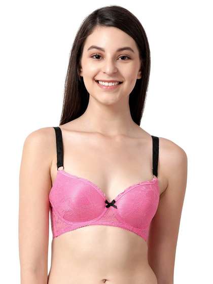 Susie Milkshake Contrast Strap Full Lace Wirefree Bra