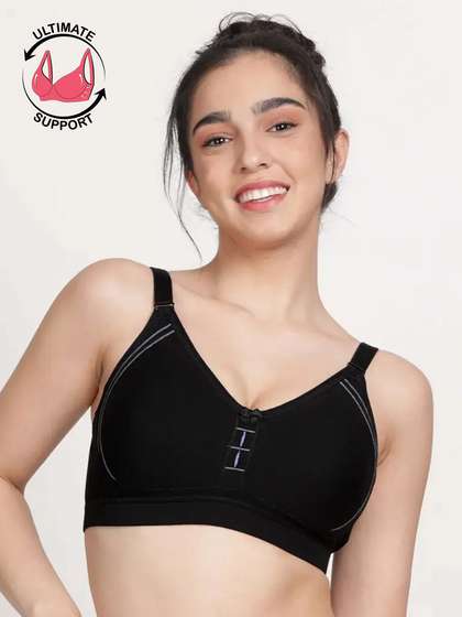 Susie Black Beauty Side Encircled Contrast Cutwork Everyday Bra