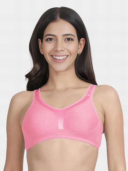 Susie Sachet Pink Moulded Cushioned Shoulder Strap Minimizer Bra
