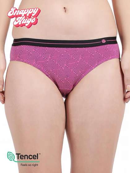 Shyaway Snappy Hugs Hot Pink Printed Micromodal Bikini Panty