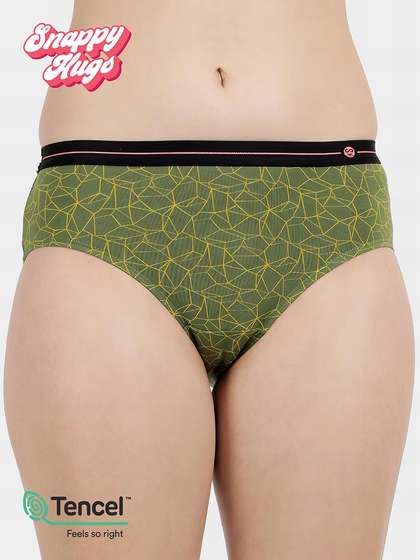 Shyaway Snappy Hugs Citrus Lime Printed Micromodal Hipster Panty