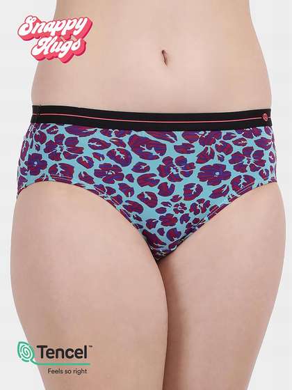 Shyaway Snappy Hugs Pastel Turquoise Printed Micromodal Hipster Panty