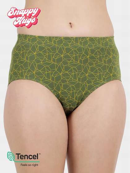 Shyaway Snappy Hugs Citrus Lime Printed Micromodal Highwaist Hipster Panty